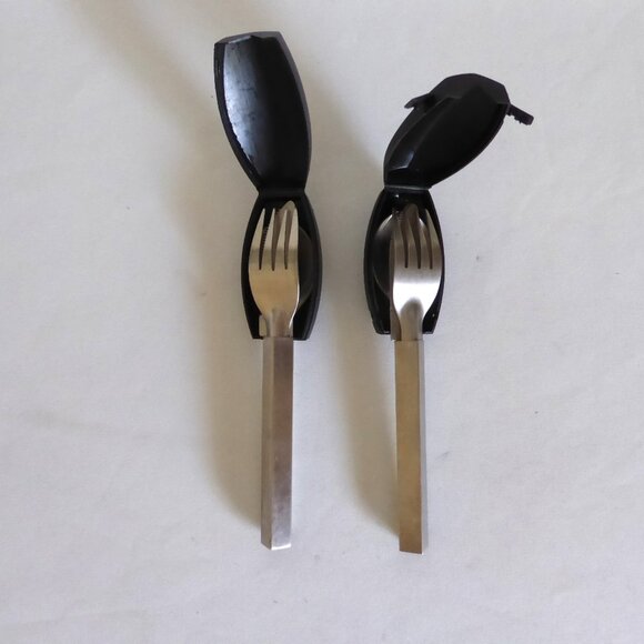 NEW ZELCO BRAND COMPACT CAMPING PICNIC UTENSIL SILVERWARE SET OF 2 - Picture 3 of 13